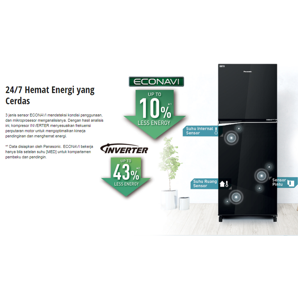 Panasonic Kulkas Two Door 224 L - NR-BB251Q-PK